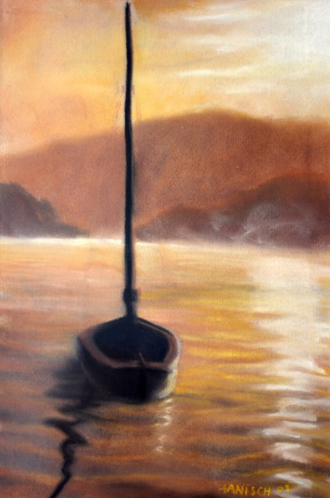 Loďka na jezeře